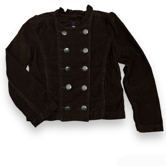 Gap Kids Brown Corduroy Ruffle Jacket Girls M 8 - Picture 1 of 5